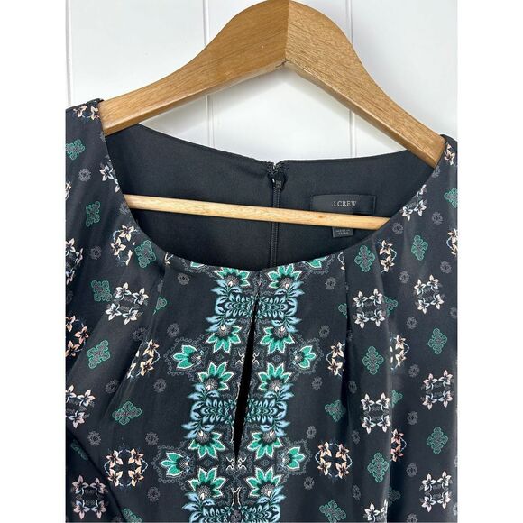 J. Crew J Crew Silk Cap Sleeve Dress in Mirrored Floral - Size 2 - Black Multi - Picture 7 of 9